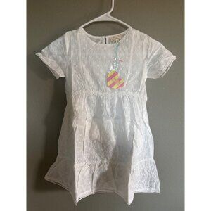 Hayden Girls White Eyelet Lace Dress Short Sleeve Empire Waist NWT 7 8 Small